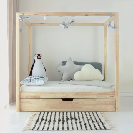 Holzbett mit Schublade TUULA BASIC – zusätzlicher Stauraum oder Schlafplatz für zweites Kind Holzbett mit Schublade TUULA BASIC – zusätzlicher Stauraum oder Schlafplatz für zweites Kind