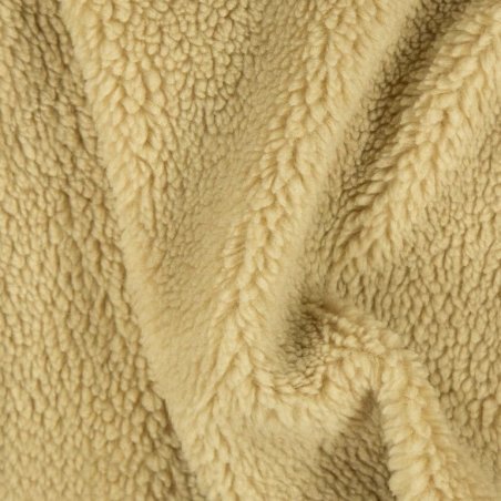 Detailaufnahme des Plüschmaterials in Beige – weiche Sherpa-Struktur des Wolkenkissens